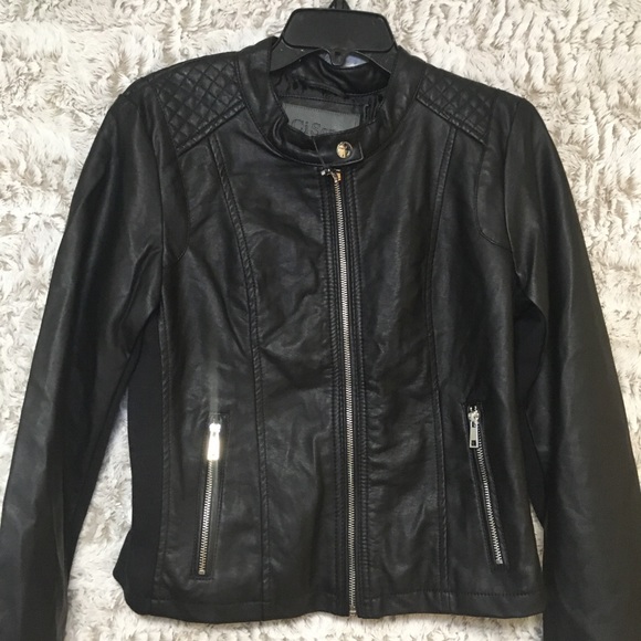 Ci Sono by Cavalini Black Vegan Leather Jacket L - Picture 8 of 8